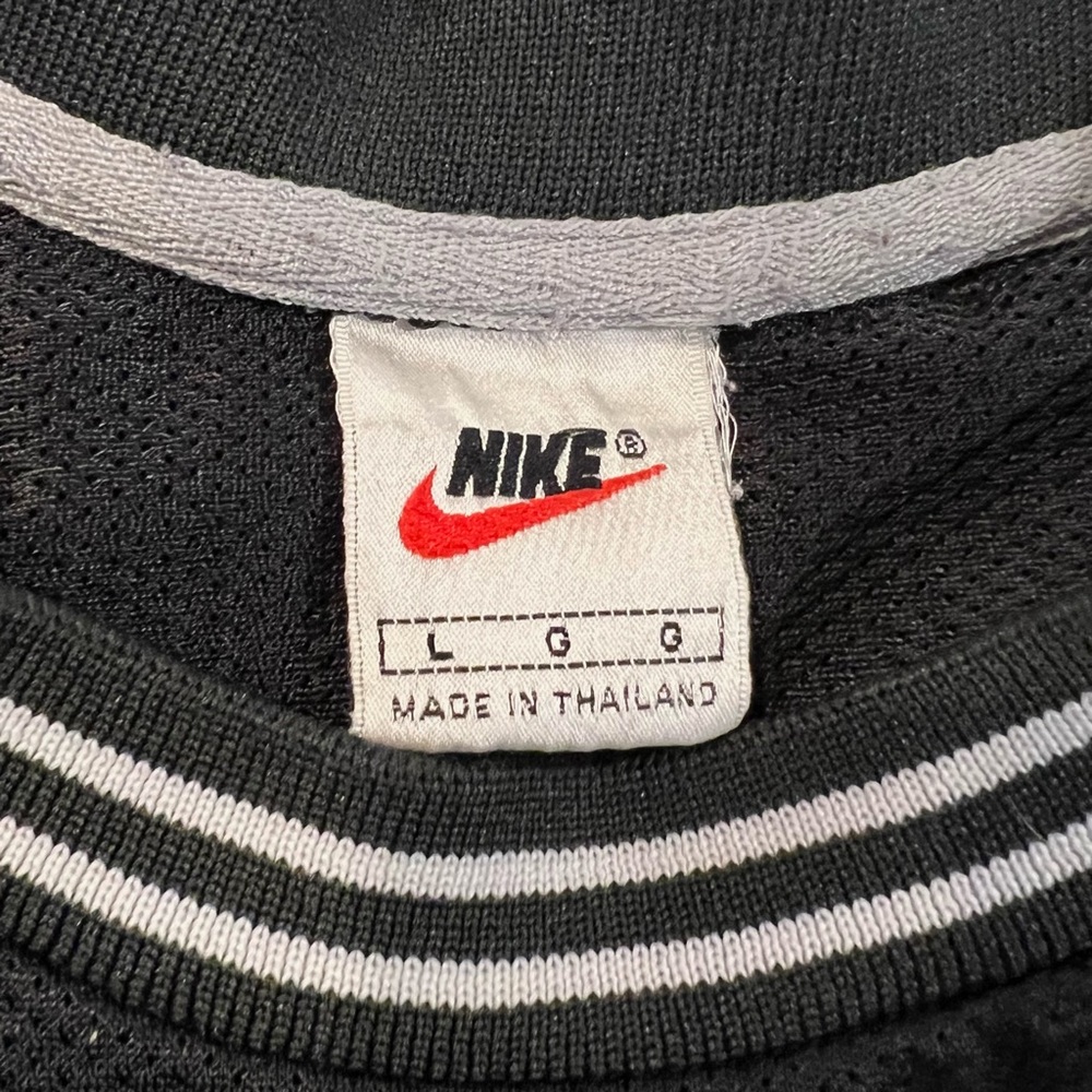 Rare Vintage Nike Black Mesh Short Sleeve Shirt with Embroidered Swoosh Decal 90 - Picture 2 of 4